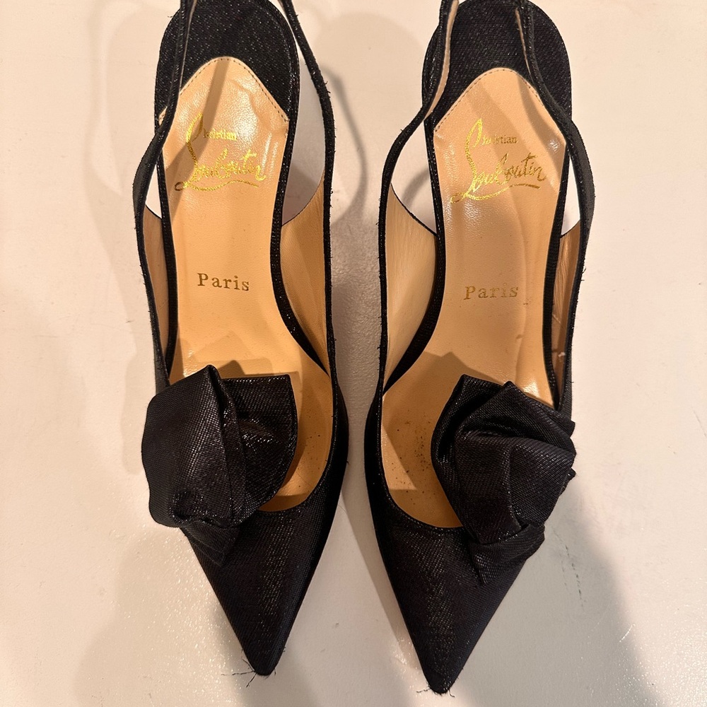 Christian Louboutin Black Pointed-Toe Heels
